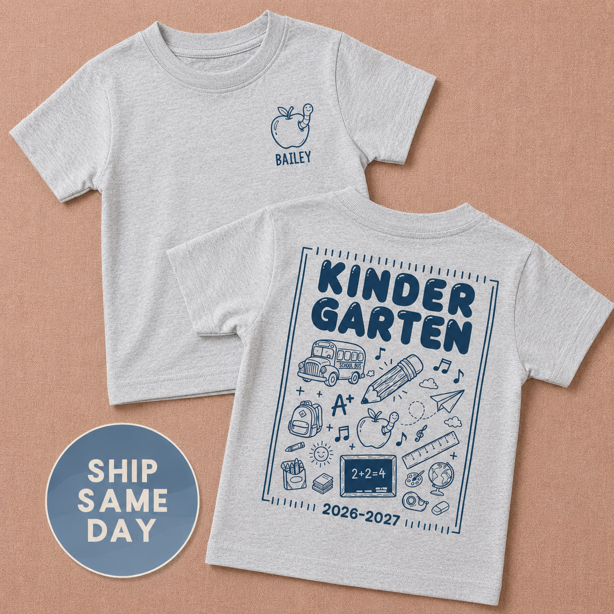 Personalized Kindergarten Shirt | First Day of School Tee for Kids