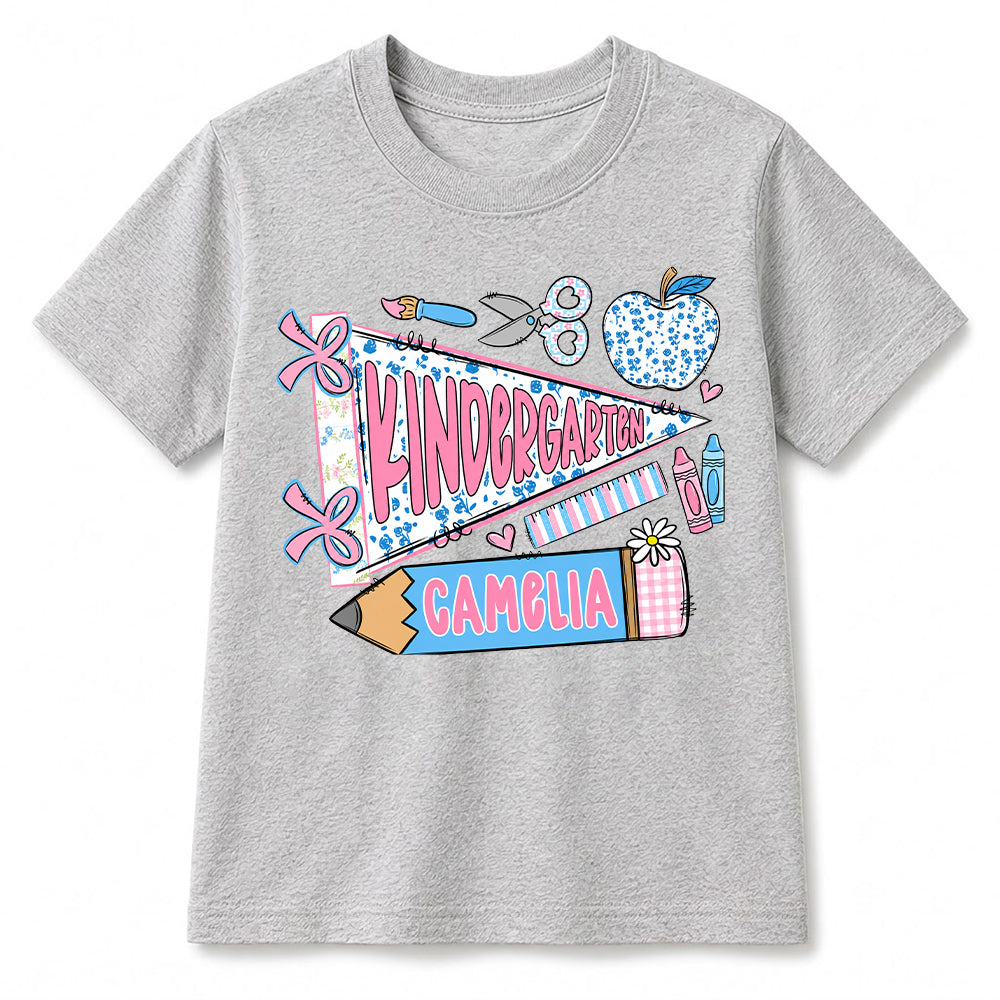 First Day of Kindergarten Shirt for Kids, Back To School Shirt for Girls