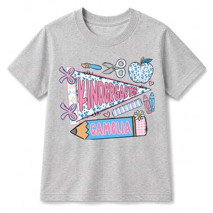 First Day of Kindergarten Shirt for Kids, Back To School Shirt for Girls