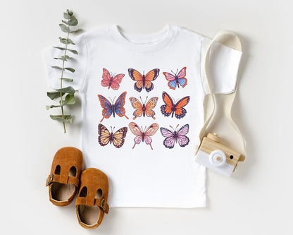 Kids Cute Butterflies In A Row Shirt