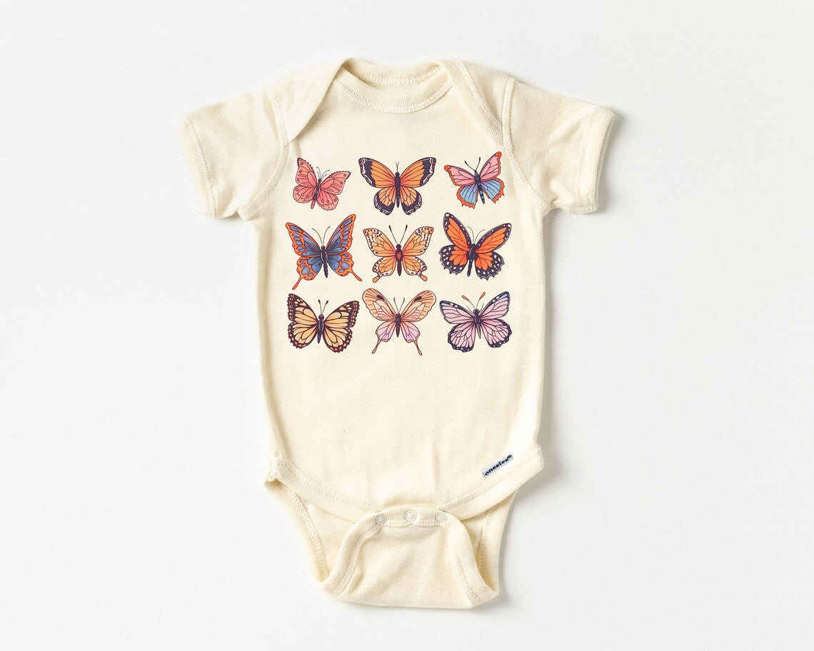 Kids Cute Butterflies In A Row Shirt