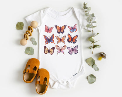 Kids Cute Butterflies In A Row Shirt