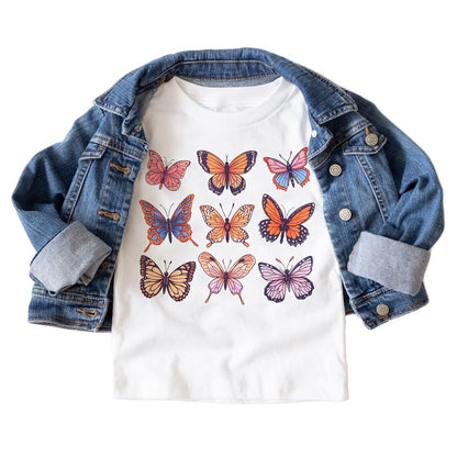 Kids Cute Butterflies In A Row Shirt