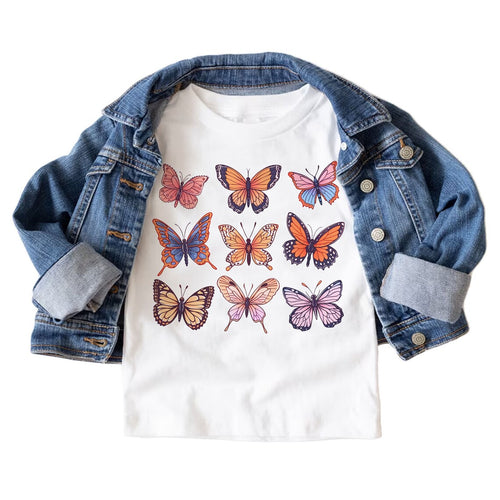 Kids Cute Butterflies In A Row Shirt