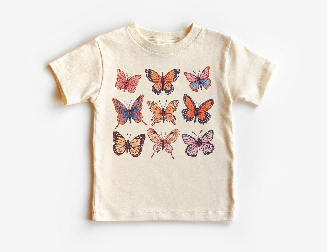 Kids Cute Butterflies In A Row Shirt