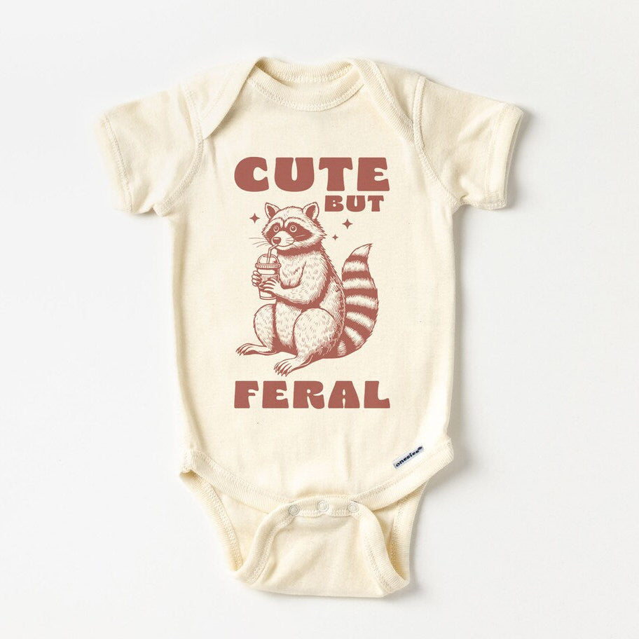 Kids Cute But Feral Raccoon Shirt