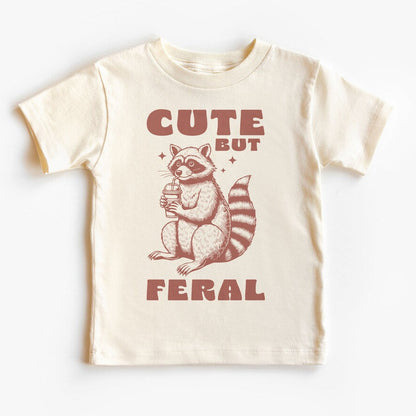 Kids Cute But Feral Raccoon Shirt