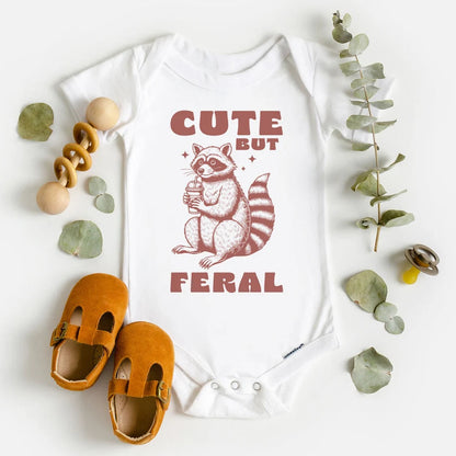 Kids Cute But Feral Raccoon Shirt