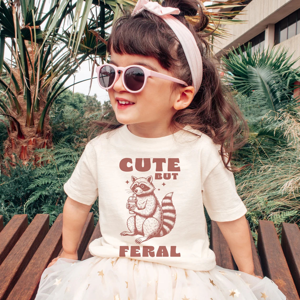 Kids Cute But Feral Raccoon Shirt