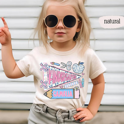 First Day of Kindergarten Shirt for Kids, Back To School Shirt for Girls