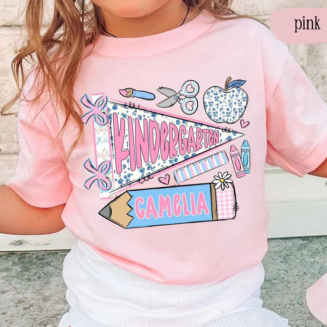 First Day of Kindergarten Shirt for Kids, Back To School Shirt for Girls