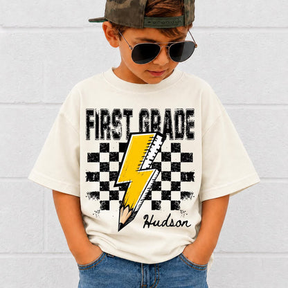 Personalized Back to School Shirt, Custom Name First Grade Tee