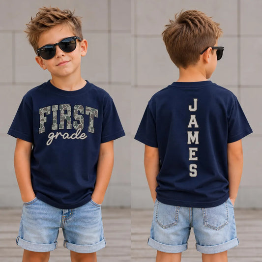 Custom Camo Back To School Boy Shirt