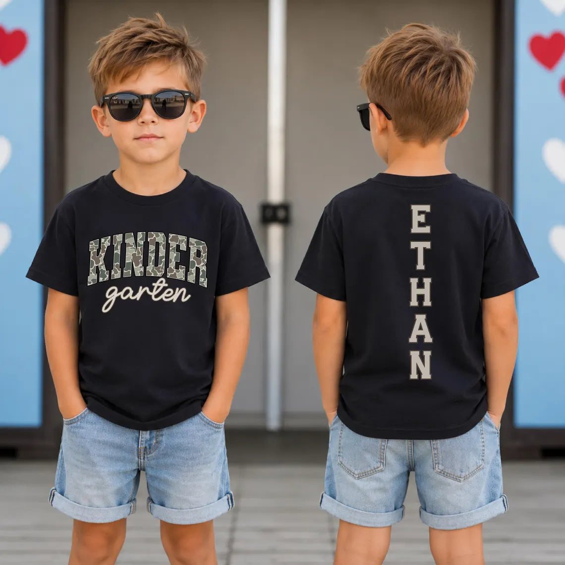 Custom Camo Back To School Boy Shirt