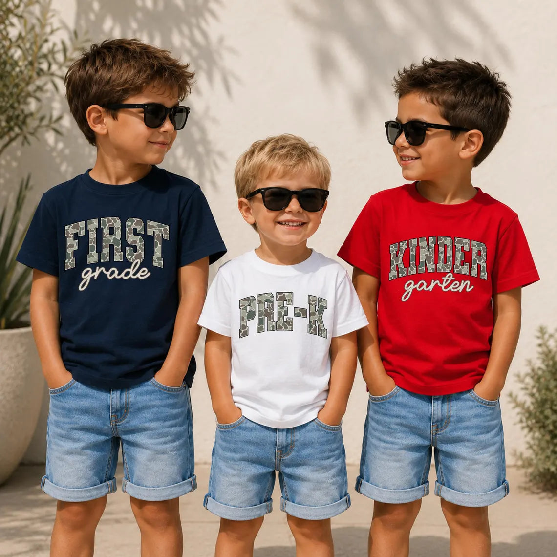 Custom Camo Back To School Boy Shirt