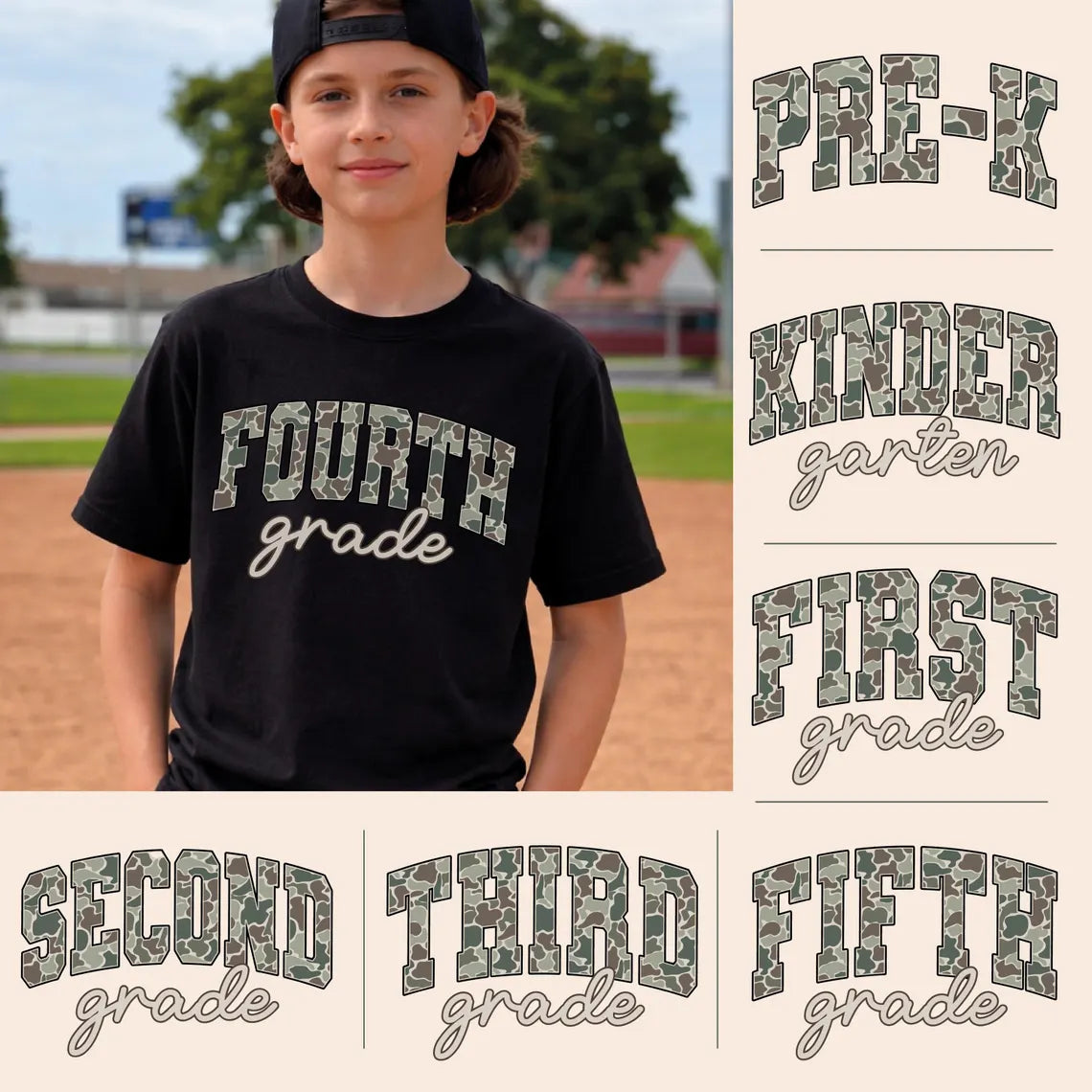Custom Camo Back To School Boy Shirt