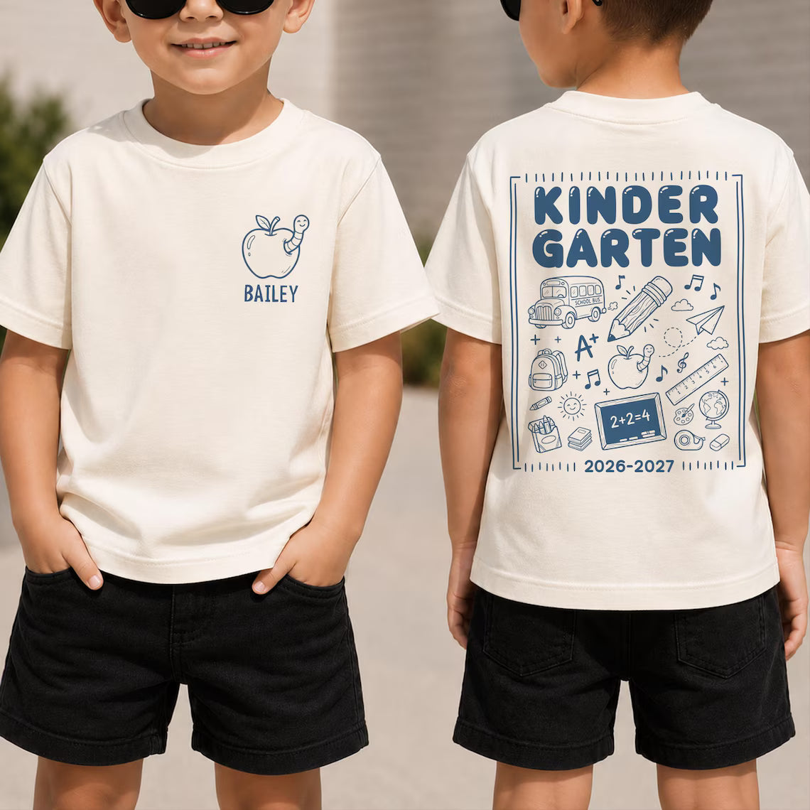 Personalized Kindergarten Shirt | First Day of School Tee for Kids