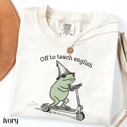 Funny Frog Off to English T Shirt