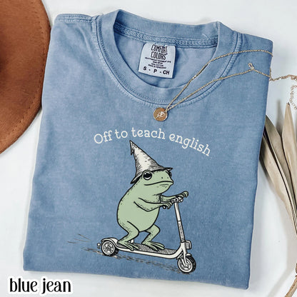 Funny Frog Off to English T Shirt