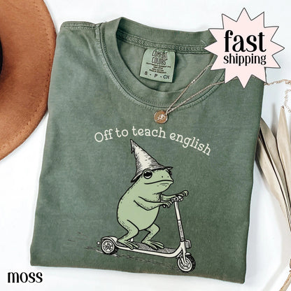 Funny Frog Off to English T Shirt