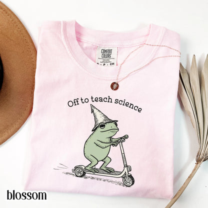 Funny Frog Off to Science T Shirt