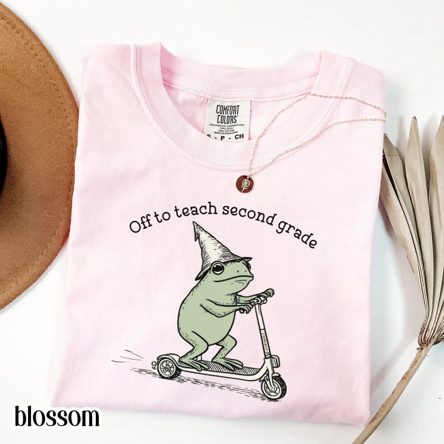 Funny Frog Off to Teach Second Grade T Shirt