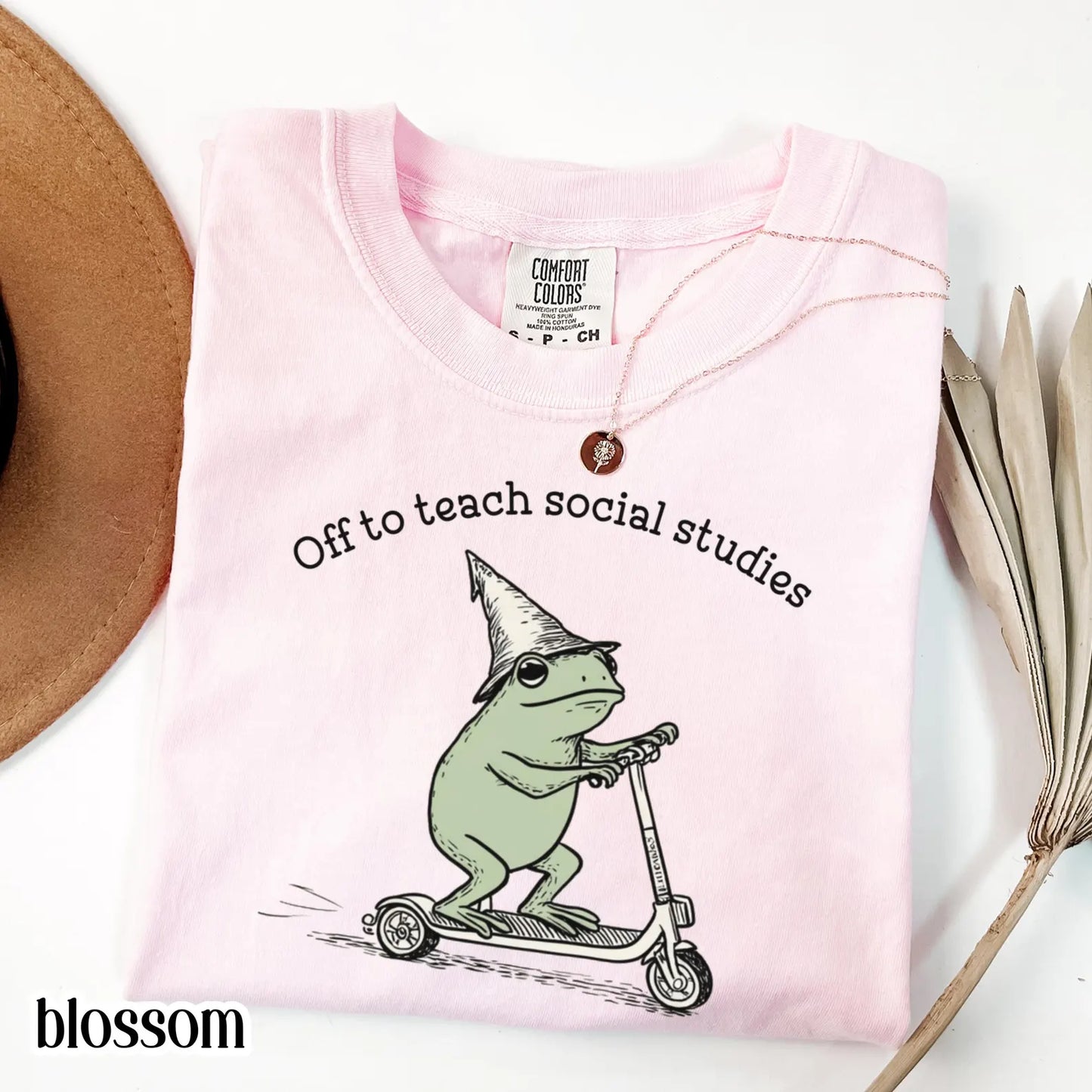 Funny Frog Off to Teach Social Studies T Shirt