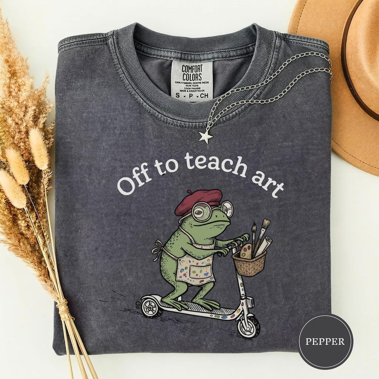 Funny Frog Off to Art T Shirt