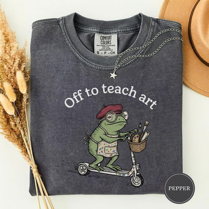 Funny Frog Off to Art T Shirt