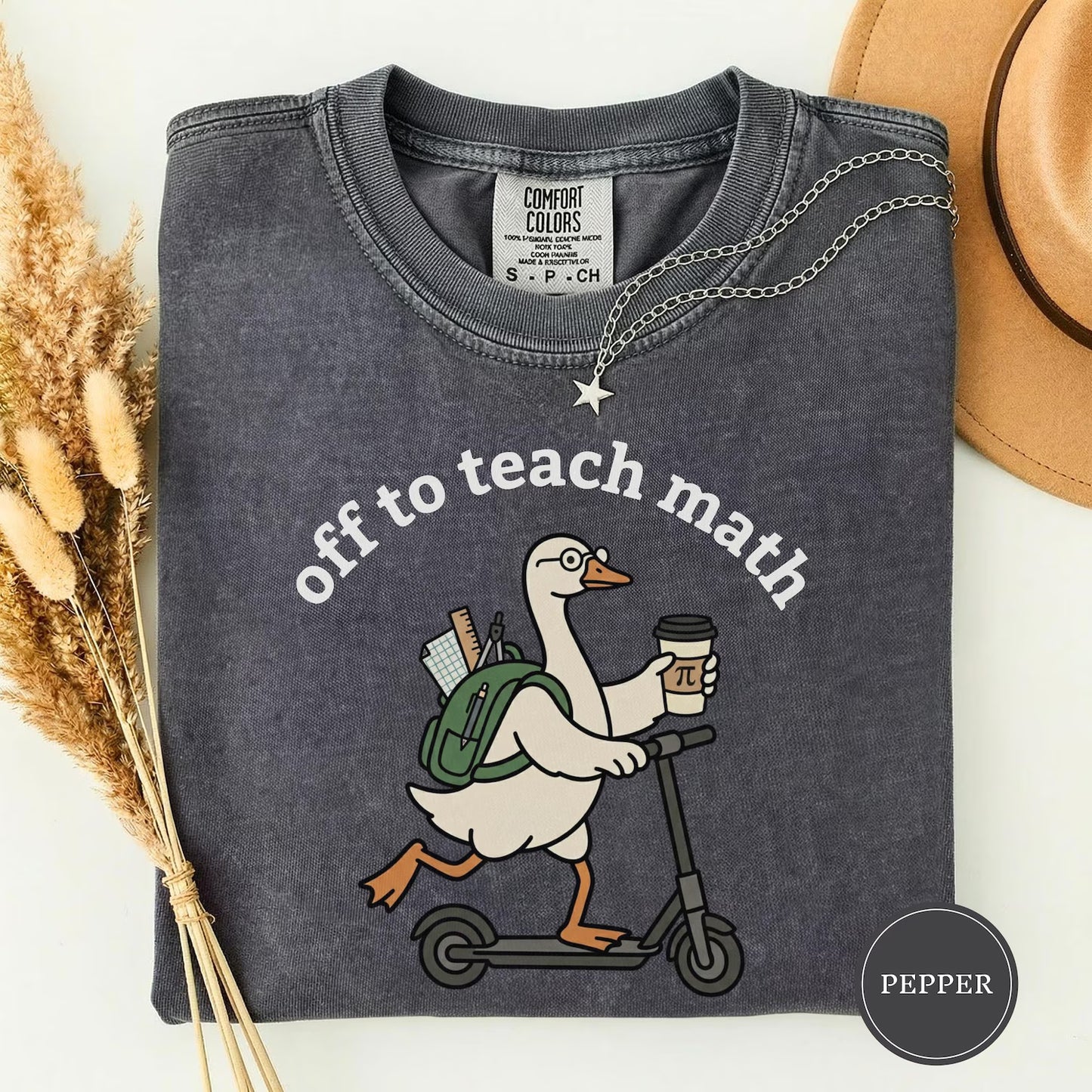 Off to Teach Math Shirt, Funny Math Goose Teacher Tee