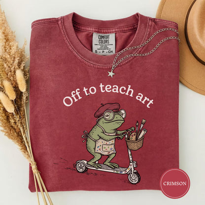 Funny Frog Off to Art T Shirt