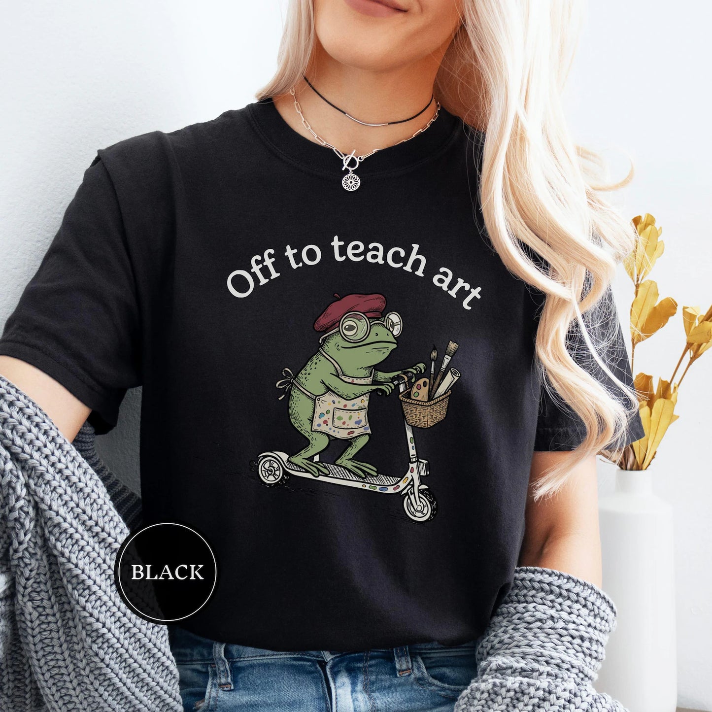Funny Frog Off to Art T Shirt