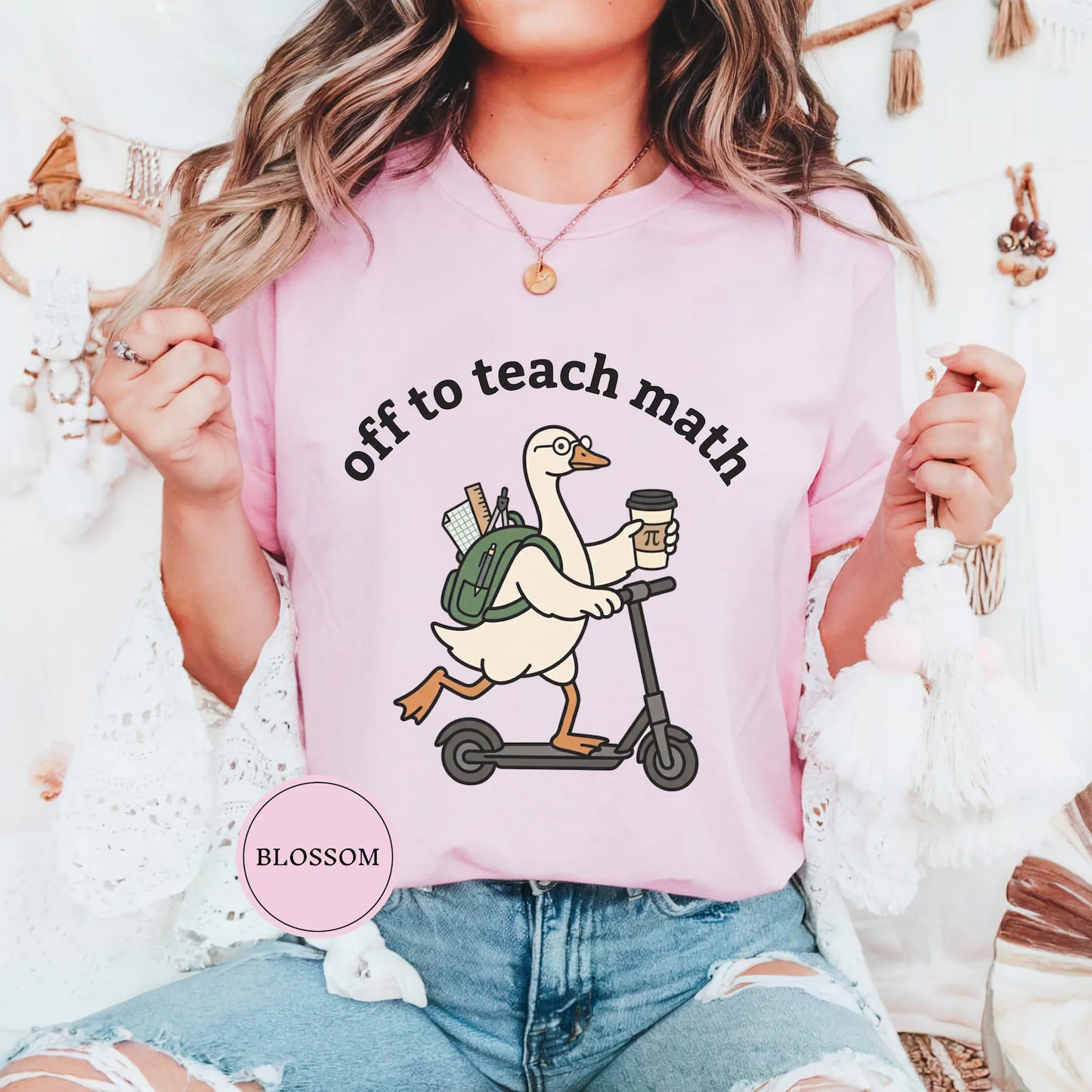 Off to Teach Math Shirt, Funny Math Goose Teacher Tee