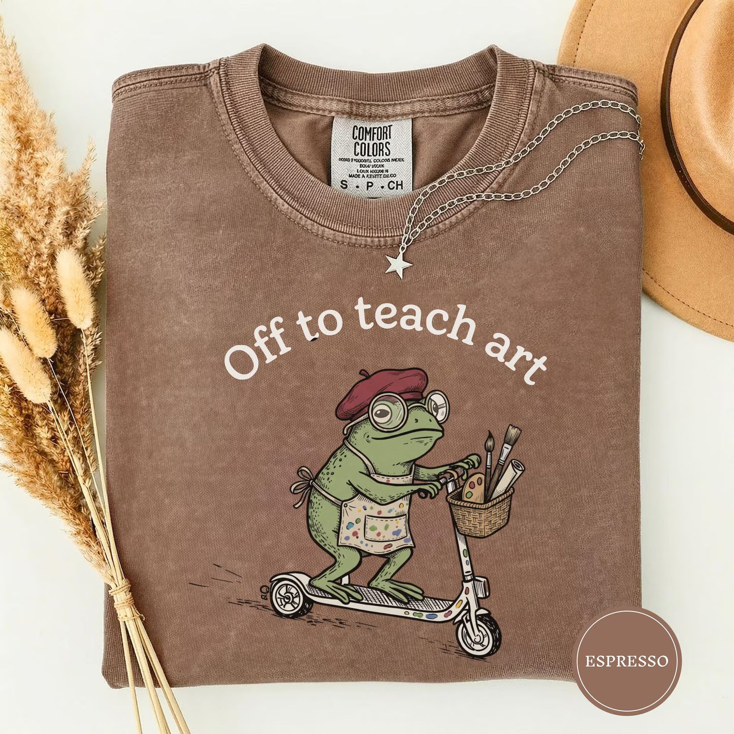 Funny Frog Off to Art T Shirt