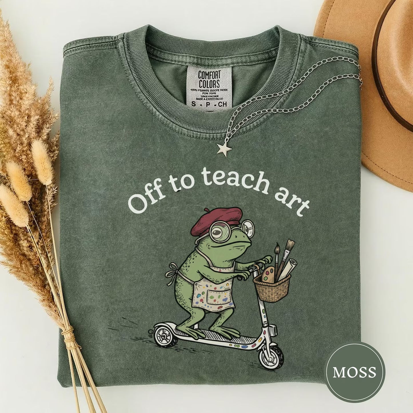 Funny Frog Off to Art T Shirt