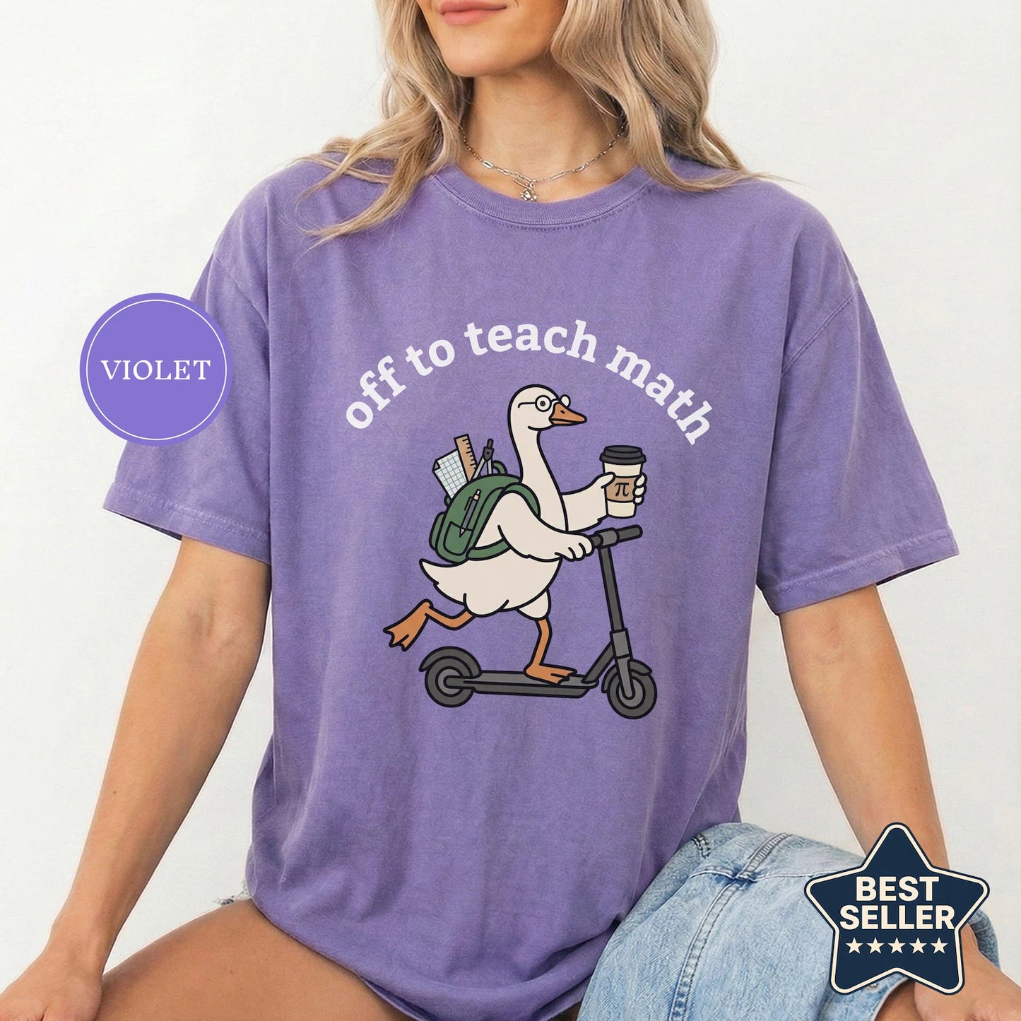 Off to Teach Math Shirt, Funny Math Goose Teacher Tee