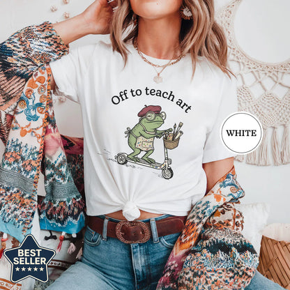 Funny Frog Off to Art T Shirt