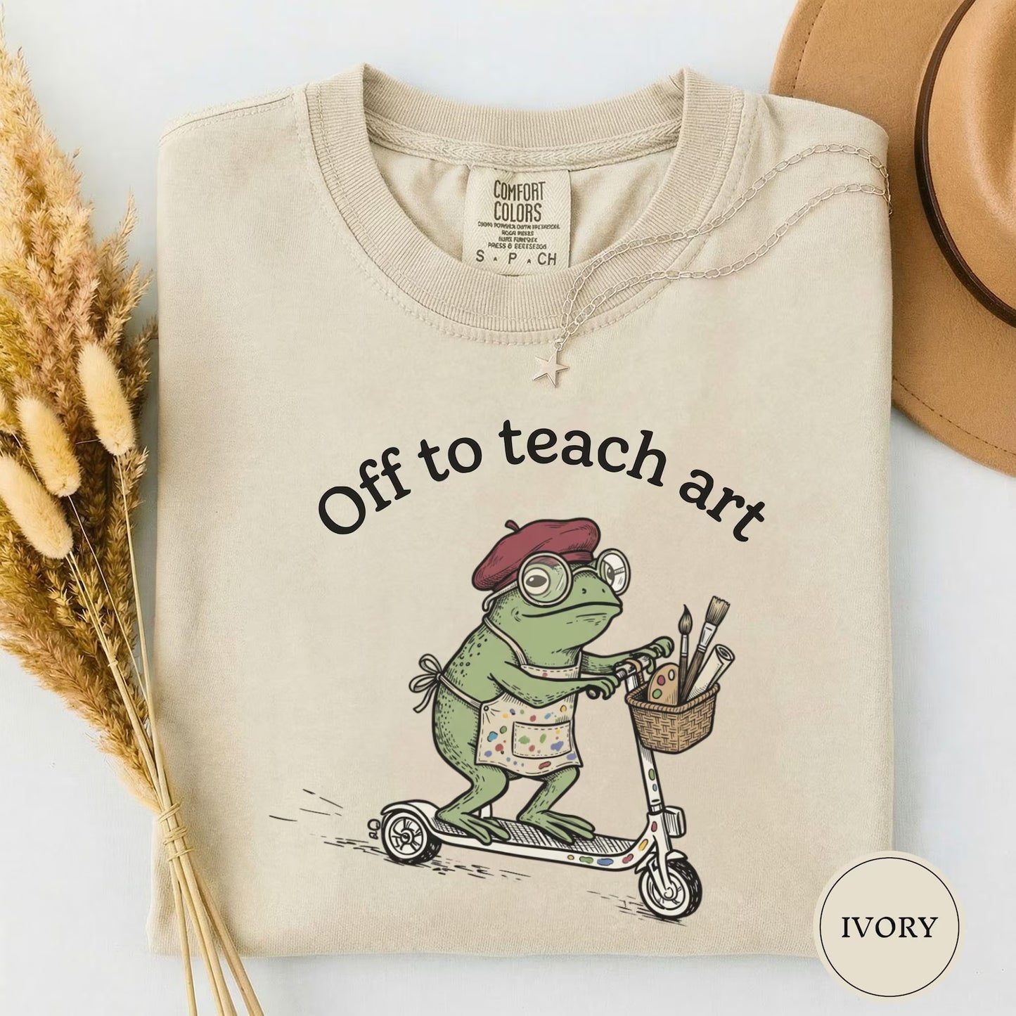 Funny Frog Off to Art T Shirt