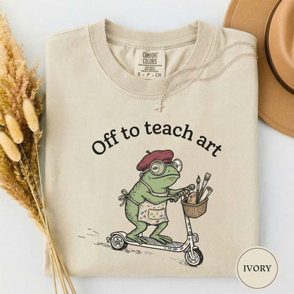 Funny Frog Off to Art T Shirt