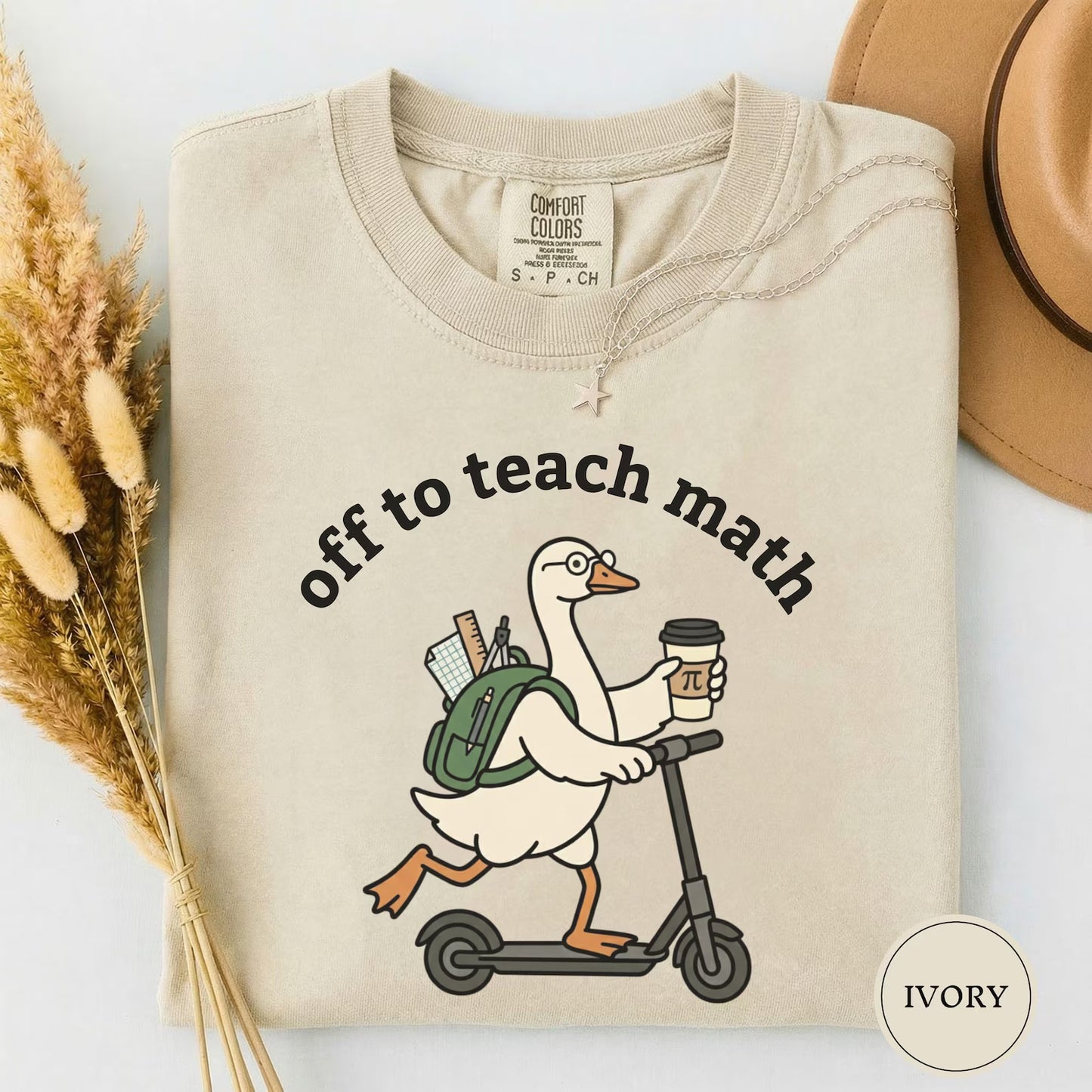 Off to Teach Math Shirt, Funny Math Goose Teacher Tee