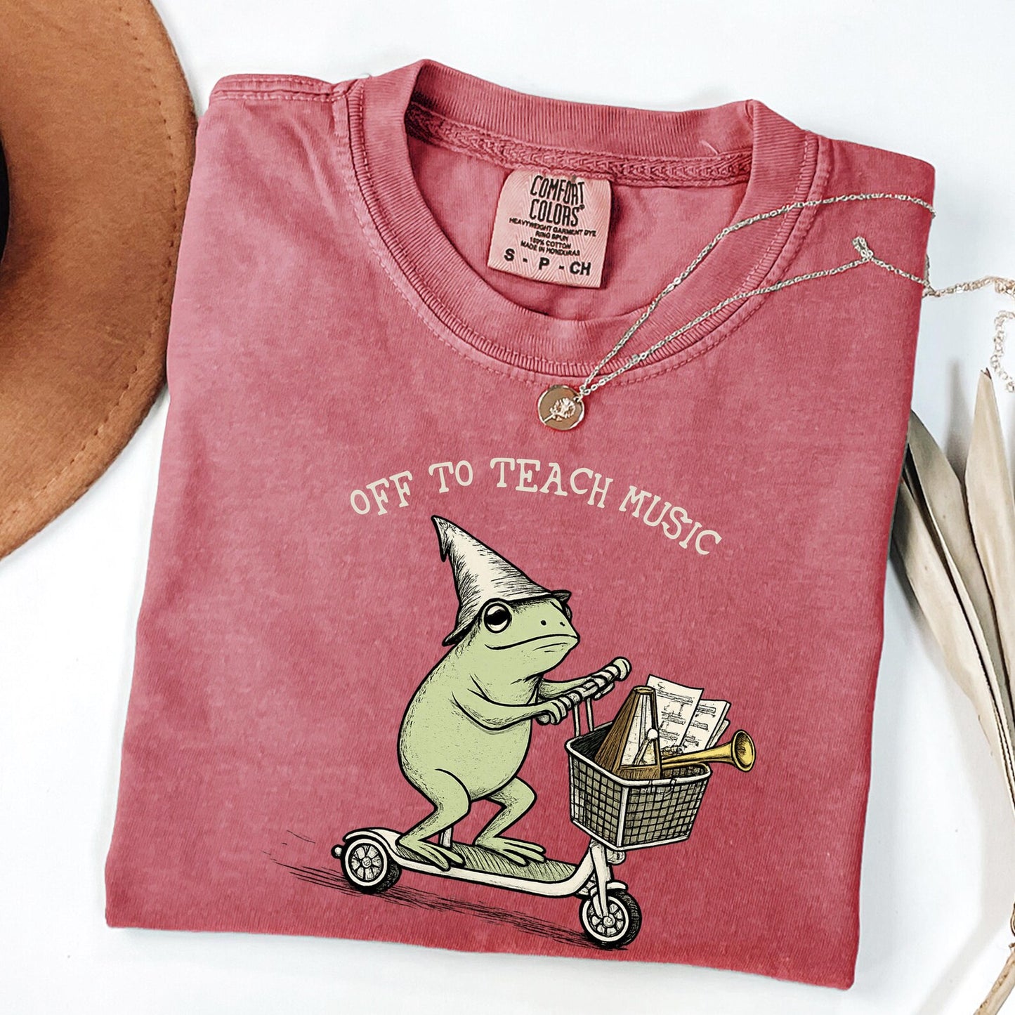 Funny Frog Off to Teach Music T Shirt