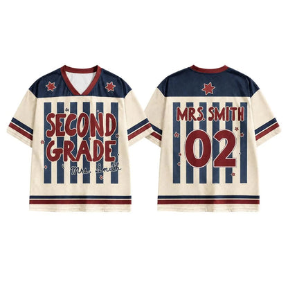 Custom School Spirit Jersey, Elementary Teacher Gift