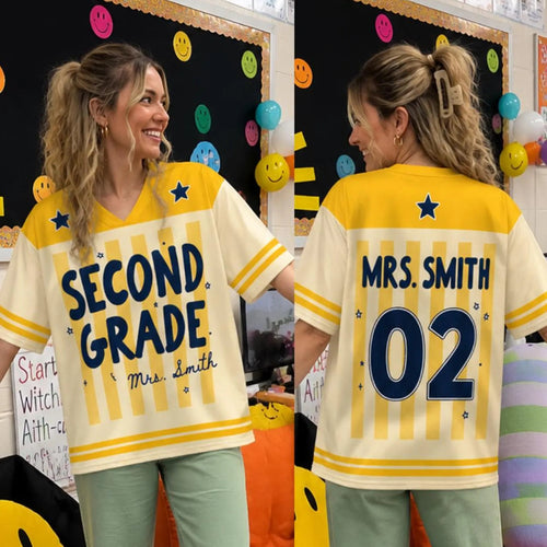 Custom School Spirit Jersey, Elementary Teacher Gift