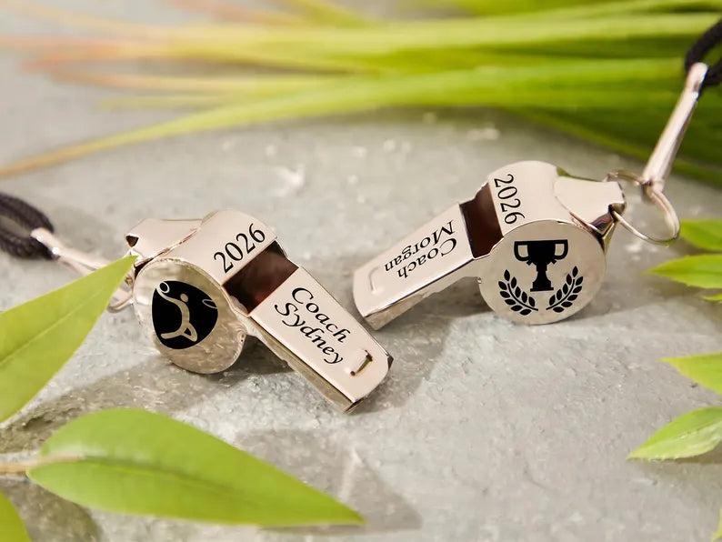 Personalized Coach Whistle 2026,Engraved Sports Team Gift, Teacher Appreciation Necklace, Back to School