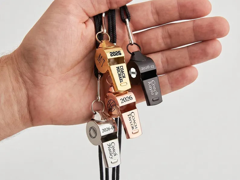 Personalized Coach Whistle 2026,Engraved Sports Team Gift, Teacher Appreciation Necklace, Back to School