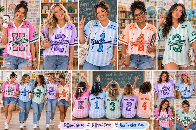Second Grade Teacher Jersey Shirt – Retro Purple Back to School Football Style Teacher Gift