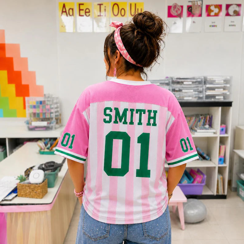 Personalized First Grade Teacher Jersey – Custom Name Back to School Shirt, Teacher Team Game Day Tee