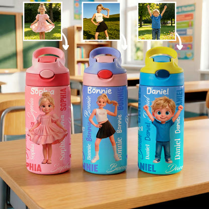 Custom Cartoon Water Bottle for School Kids