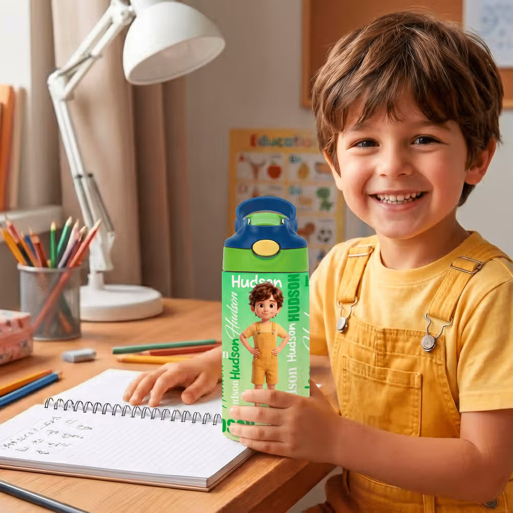 Custom Cartoon Water Bottle for School Kids