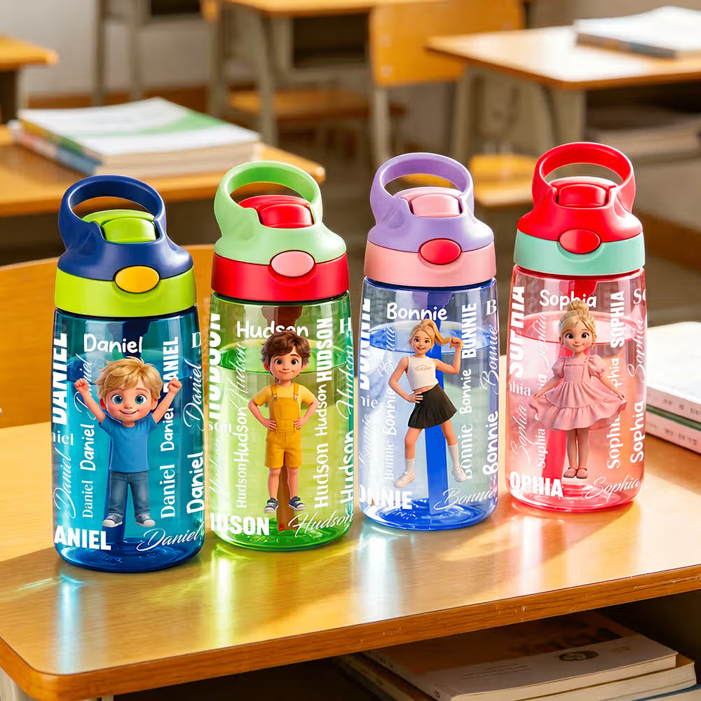 Custom Cartoon Water Bottle for School Kids